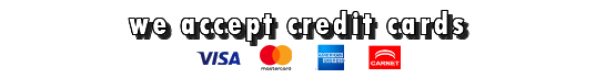 We Accept credit cards
